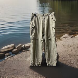 Redington Convertible Hiking Pants Mens Size 32 Khaki  Quick Dry Nylon Cargos